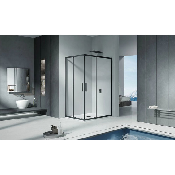 Душевое ограждение Bas Cofe CR-120-90-C-B 120x90 см, чёрный/прозрачное фото 2