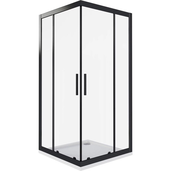 Душевое ограждение Bas Cofe CR-90-C-B 90x90 см, чёрный/прозрачное фото 