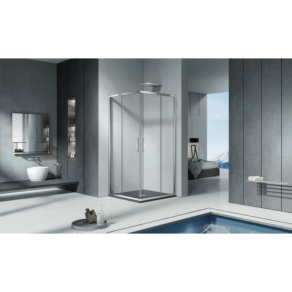 Душевое ограждение Bas Cofe CR-80-C-CH 80x80 см, хром/прозрачное - 2 Душевое ограждение Bas Cofe CR-80-C-CH 80x80 см, хром/прозрачное фото 2