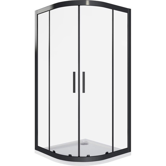 Душевое ограждение Bas Cofe R-80-C-CH 80x80 см, чёрный/прозрачное фото 