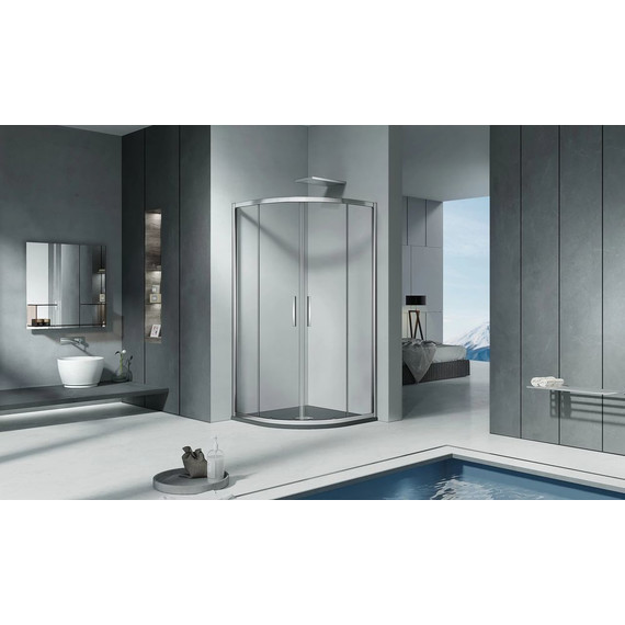 Душевое ограждение Bas Cofe R-80-C-CH 80x80 см, хром/прозрачное - 2 Душевое ограждение Bas Cofe R-80-C-CH 80x80 см, хром/прозрачное фото 2