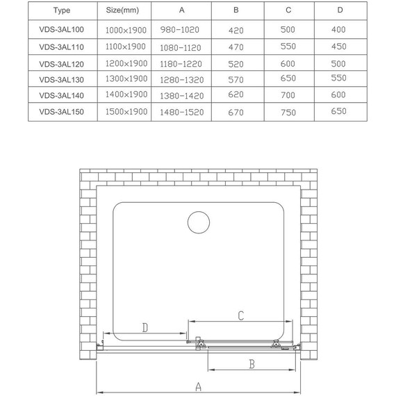 Душевая дверь Vincea Alpha 120 см VDS-3AL120CLB, черный/прозрачное - 3 Душевая дверь Vincea Alpha 120 см VDS-3AL120CLB, черный/прозрачное фото 3