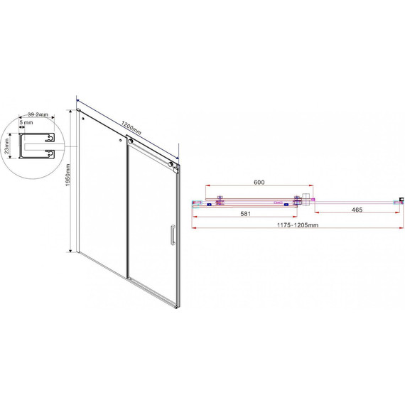 Душевая дверь Vincea Como 120 см VPS-1C120CGB, черный/тонированное фото 2