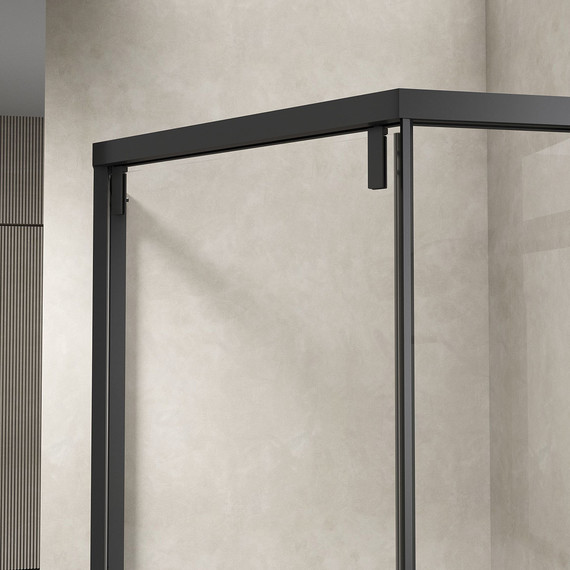 Душевое ограждение Vincea Show 100x100 см VSP1-4SH100CLB (стекло 8 мм), черный/прозрачное фото 2