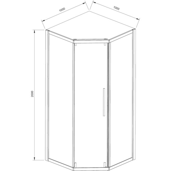 Душевое ограждение Vincea Show 100x100 см VSP1-4SH100CLB (стекло 8 мм), черный/прозрачное фото 4