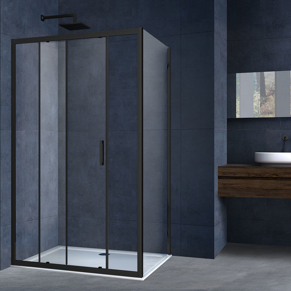 Душевое ограждение Vincea Alpha 120x90 см VSR-3AL9012CLB, черный/прозрачное фото 