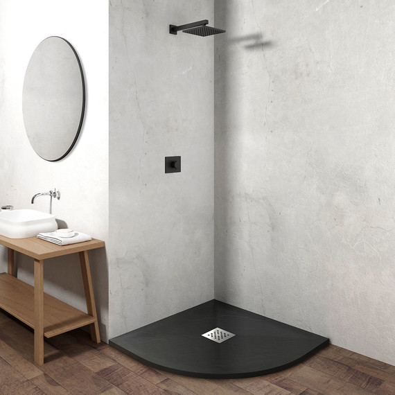 Поддон каменный Vincea 100х100 см VST-4SQ1010A, антрацит - 2 Поддон каменный Vincea 100х100 см VST-4SQ1010A, антрацит фото 2