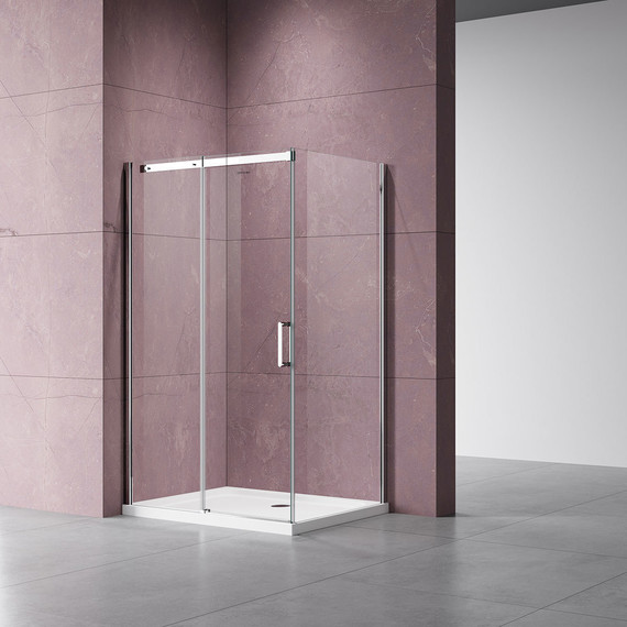 Душевое ограждение Vincea Dice 130x90 см VSR-4D9013CL (стекло 8 мм), хром/прозрачное фото 