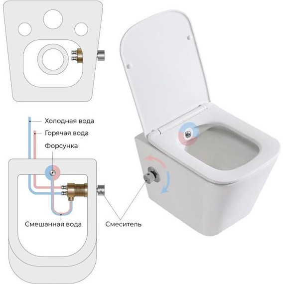 Унитаз-биде подвесной безободковый BelBagno Due BB3103CHR-BS/SC с крышкой микролифт - 7 Унитаз-биде подвесной безободковый BelBagno Due BB3103CHR-BS/SC с крышкой микролифт фото 7