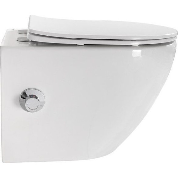 Унитаз-биде подвесной безободковый BelBagno Uno BB3105CHR-BS/SC с крышкой микролифт - 2 Унитаз-биде подвесной безободковый BelBagno Uno BB3105CHR-BS/SC с крышкой микролифт фото 2