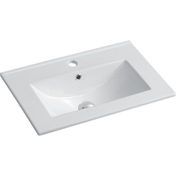 Тумба подвесная с раковиной Vincea Mia Slim 60 см VMC-2MC600S1GW, белый глянец фото 3