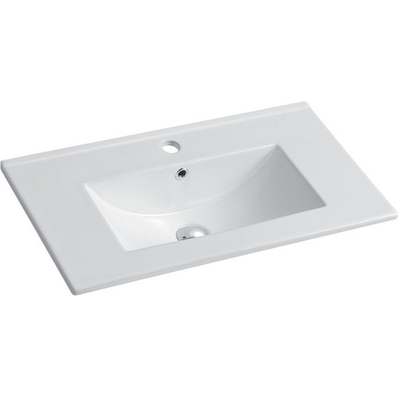 Тумба подвесная с раковиной Vincea Mia Slim 80 см VMC-2MC800S1RW, темное дерево фото 3