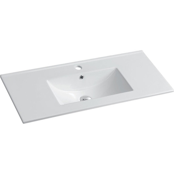 Тумба подвесная с раковиной Vincea Mia Slim 90 см VMC-2MC900S1RW, темное дерево фото 3