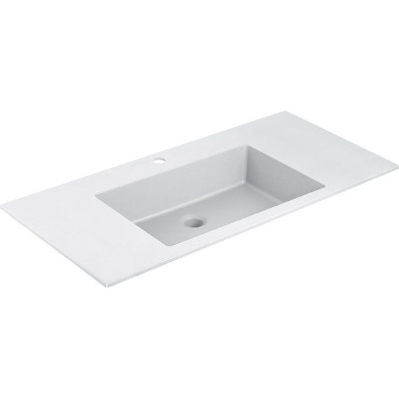 Тумба подвесная с раковиной Vincea Chiara 2D 100 см VMC-2C2100GS (раковина VCB-13100W), cерый камень фото 4