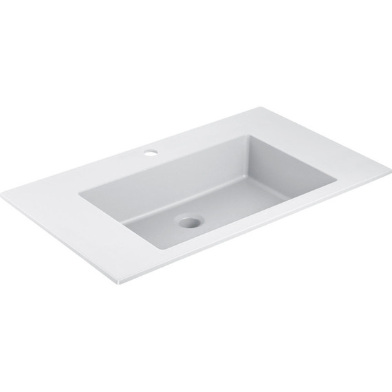 Тумба подвесная с раковиной-столешницей Vincea Chiara 2D 80 см VMC-2C2800RO (раковина VCB-13800W), тёмный дуб фото 5