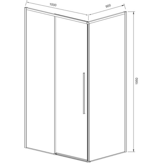 Душевое ограждение Vincea Slim-N 100х90 см VSR-4SN9010CL, хром/прозрачное фото 4