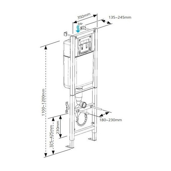 Инсталляция Cersanit Black с подвесным унитазом Delfi Tpl SET-DEL/Black/TPL/Cg-w (кнопка Leon хром глянцевый) - 13 Инсталляция Cersanit Black с подвесным унитазом Delfi Tpl SET-DEL/Black/TPL/Cg-w (кнопка Leon хром глянцевый) фото 13