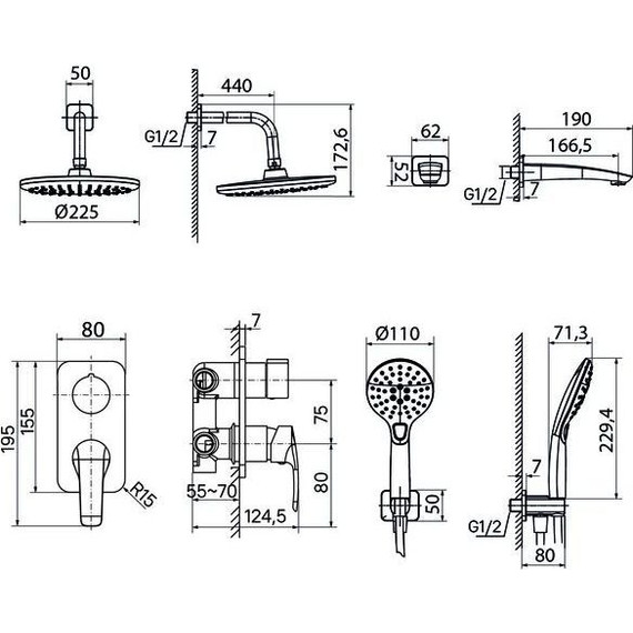 Душевая система для ванны Iddis Ray RAYBL03i68, черный матовый - 8 Душевая система для ванны Iddis Ray RAYBL03i68, черный матовый фото 8