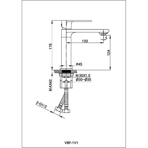 Смеситель для раковины Vincea Vogue VBF-1V1GM, вороненая сталь - 4 Смеситель для раковины Vincea Vogue VBF-1V1GM, вороненая сталь фото 4