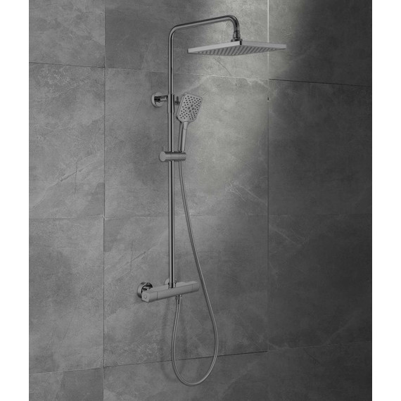 Душевая стойка с термостатом Vincea Next VSFS-1N0TGM, вороненая сталь фото 3