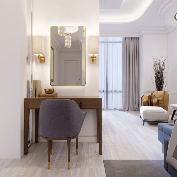 Зеркало Art&Max Siena S 60 см AM-SieS-600-1000-DS-F-Gold, античное золото фото 3