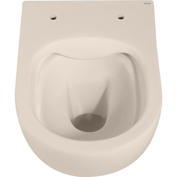 Унитаз подвесной безободковый Abber Bequem AC1101MBE с крышкой микролифт, бежевый матовый, Цвет производителя: бежевый фото 9
