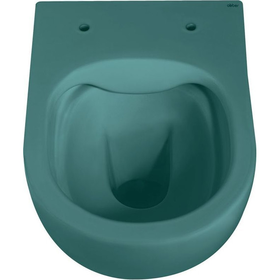 Унитаз подвесной безободковый Abber Bequem AC1101MBG с крышкой микролифт, зеленый матовый, Цвет производителя: зелёный фото 9