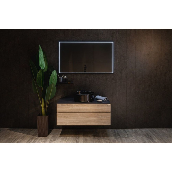 Зеркало Art&Max Aversa 120 см AM-Ave-1200-700-DS-F, чёрный фото 3