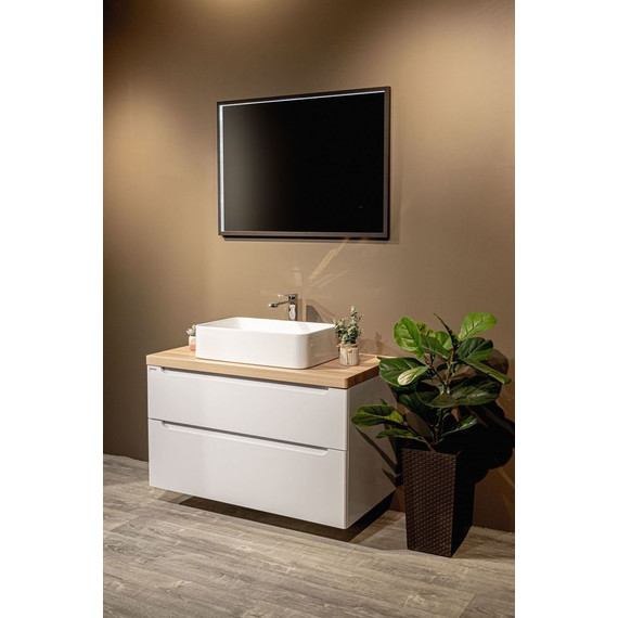 Зеркало Art&Max Aversa 90 см AM-Ave-900-650-DS-F, чёрный фото 5