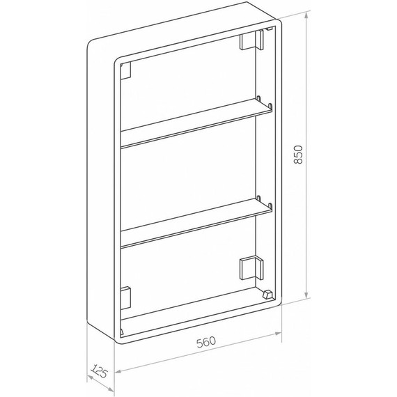 Зеркало-шкаф Art&Max Lecce 57 см AM-Lec-560-850-1D-R-DS-F-Nero R, Nero matt фото 11