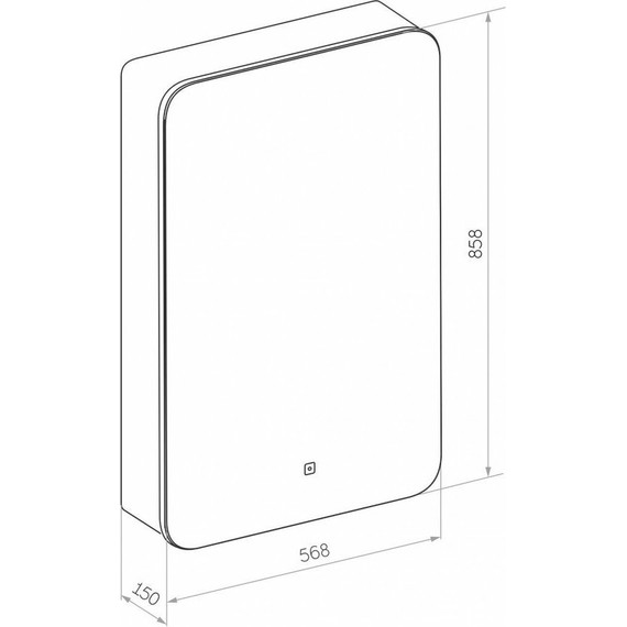 Зеркало-шкаф Art&Max Lecce 57 см AM-Lec-560-850-1D-R-DS-F-Nero R, Nero matt фото 12