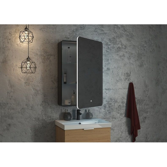 Зеркало-шкаф Art&Max Lecce 57 см AM-Lec-560-850-1D-R-DS-F-Nero R, Nero matt фото 7