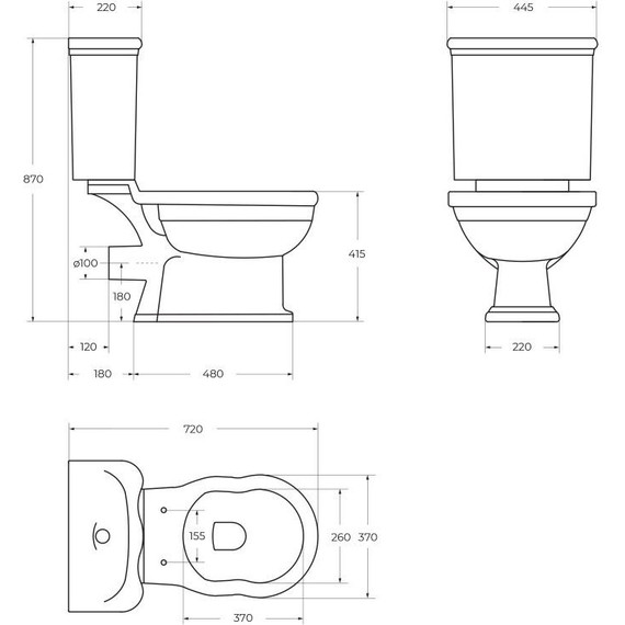 Унитаз-компакт слив горизонтальный BelBagno Boheme BB115CPR фото 14
