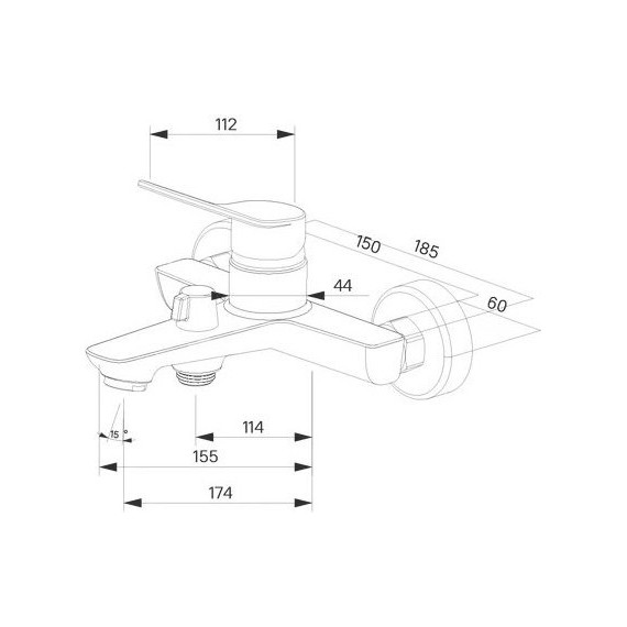 Смеситель для ванны Milardo Enjoy ENJSB00M02 фото 7