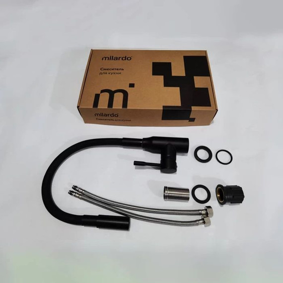 Смеситель для кухни Milardo Meal M01BL2FM05, черный матовый фото 5