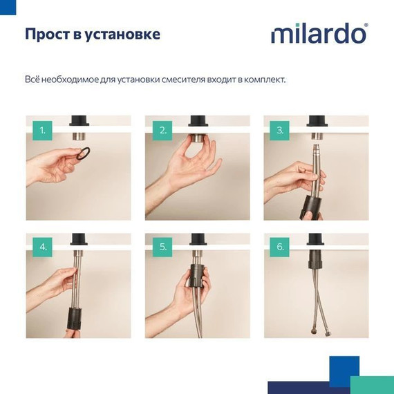 Смеситель для кухни Milardo Meal M01BLL0M05, черный матовый фото 7