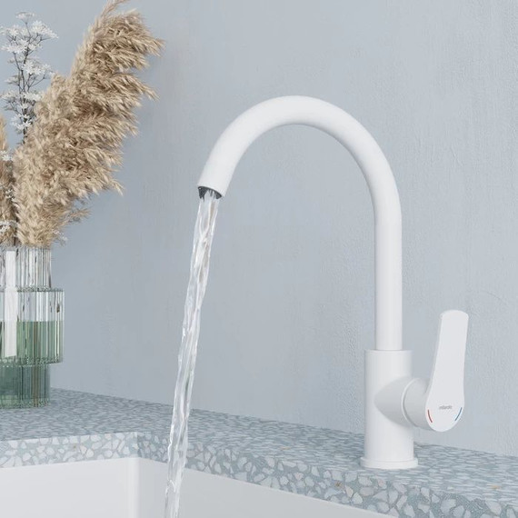 Смеситель для кухни Milardo Meal M01WTJ0M05, белый матовый фото 3