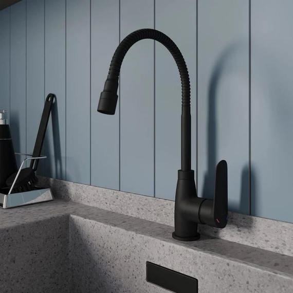 Смеситель для кухни Milardo Meal M07BL2FM05, черный матовый фото 2