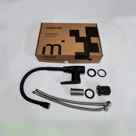 Смеситель для кухни Milardo Meal M07BL2FM05, черный матовый фото 5