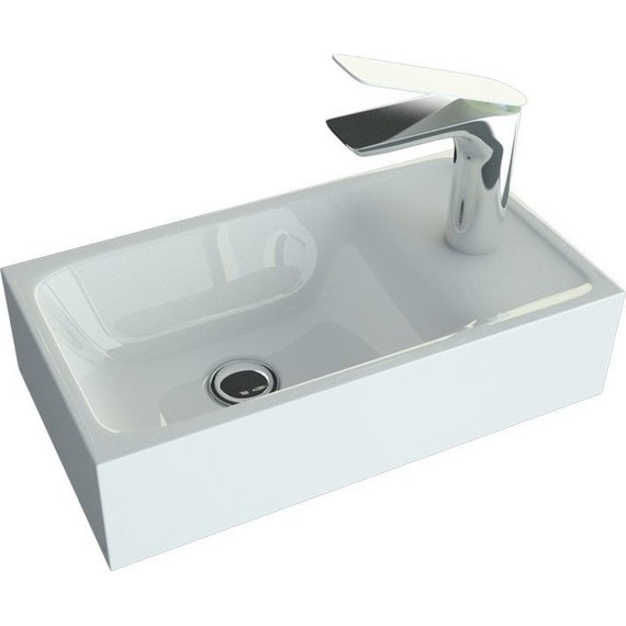 Тумба подвесная с раковиной Art&Max Family-M-400-1D-SO-HC 40 см, угольный камень фото 2