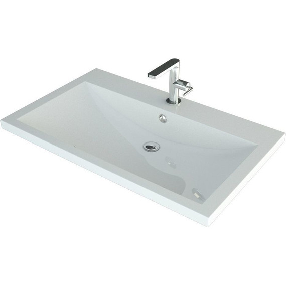 Тумба подвесная с раковиной Art&Max Family-M-750-2C-SO-HC 75 см, угольный камень фото 2