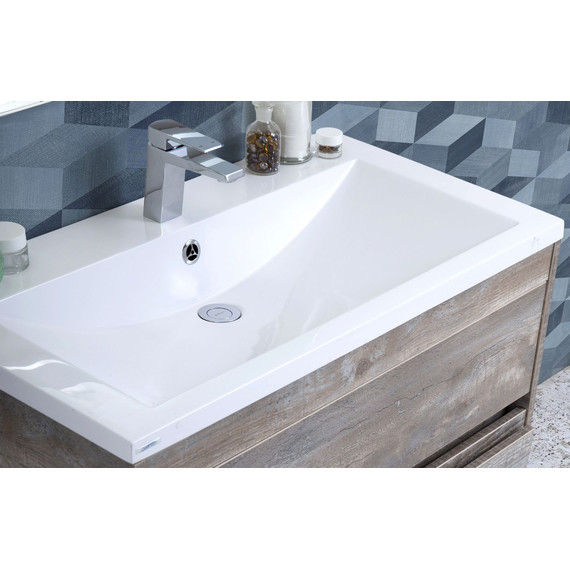 Тумба подвесная с раковиной Art&Max Family-M-750-2C-SO-IS 75 см, железный камень фото 3