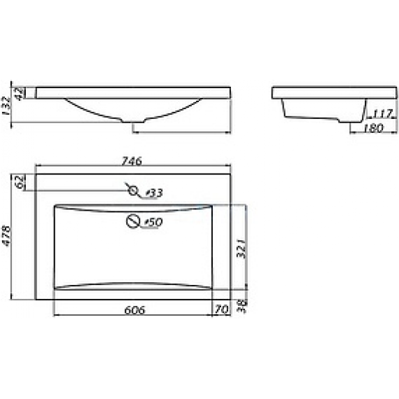 Тумба подвесная с раковиной Art&Max Family-M-750-2C-SO-HG 75 см, дуб харбор золотой фото 4