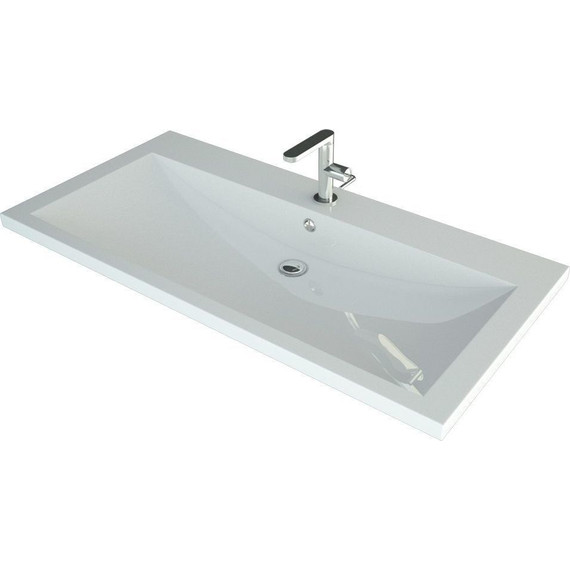 Тумба подвесная с раковиной Art&Max Family-M-900-2C-SO-HC 90 см, угольный камень фото 2