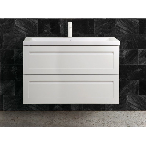 Тумба подвесная с раковиной Art&Max AM-Platino-900-2C-SO-BM-Cer 90 см, белый матовый фото 