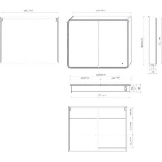 Зеркало-шкаф Art&Max Merano Verona 90 см AM-Ver-900-800-2D-DS-F, bianco lucido фото 2