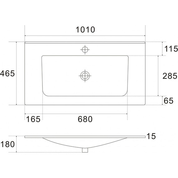 Тумба подвесная с раковиной Art&Max AM-Platino-1000-2C-SO-BM-Cer 100 см, белый матовый фото 3