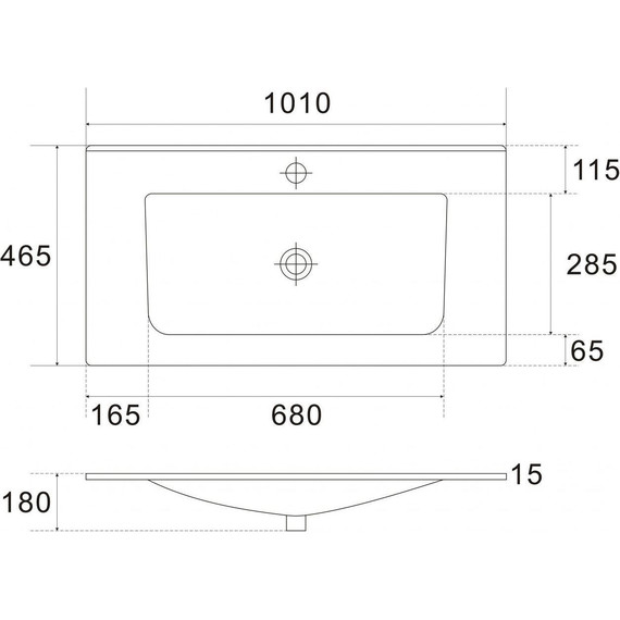 Тумба подвесная с раковиной Art&Max AM-Platino-1000-2C-SO-GM-Cer 100 см, серый матовый фото 3