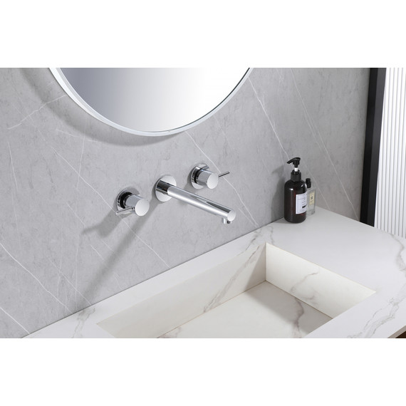 Смеситель для раковины настенный Abber Emotion AF88121 (со скрытой частью), Цвет производителя: хром фото 2