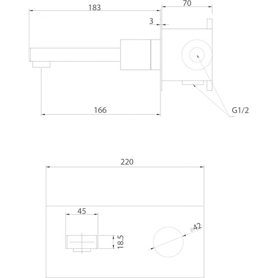 Смеситель для раковины настенный Abber Rund AF8712 (со скрытой частью), Цвет производителя: хром фото 3